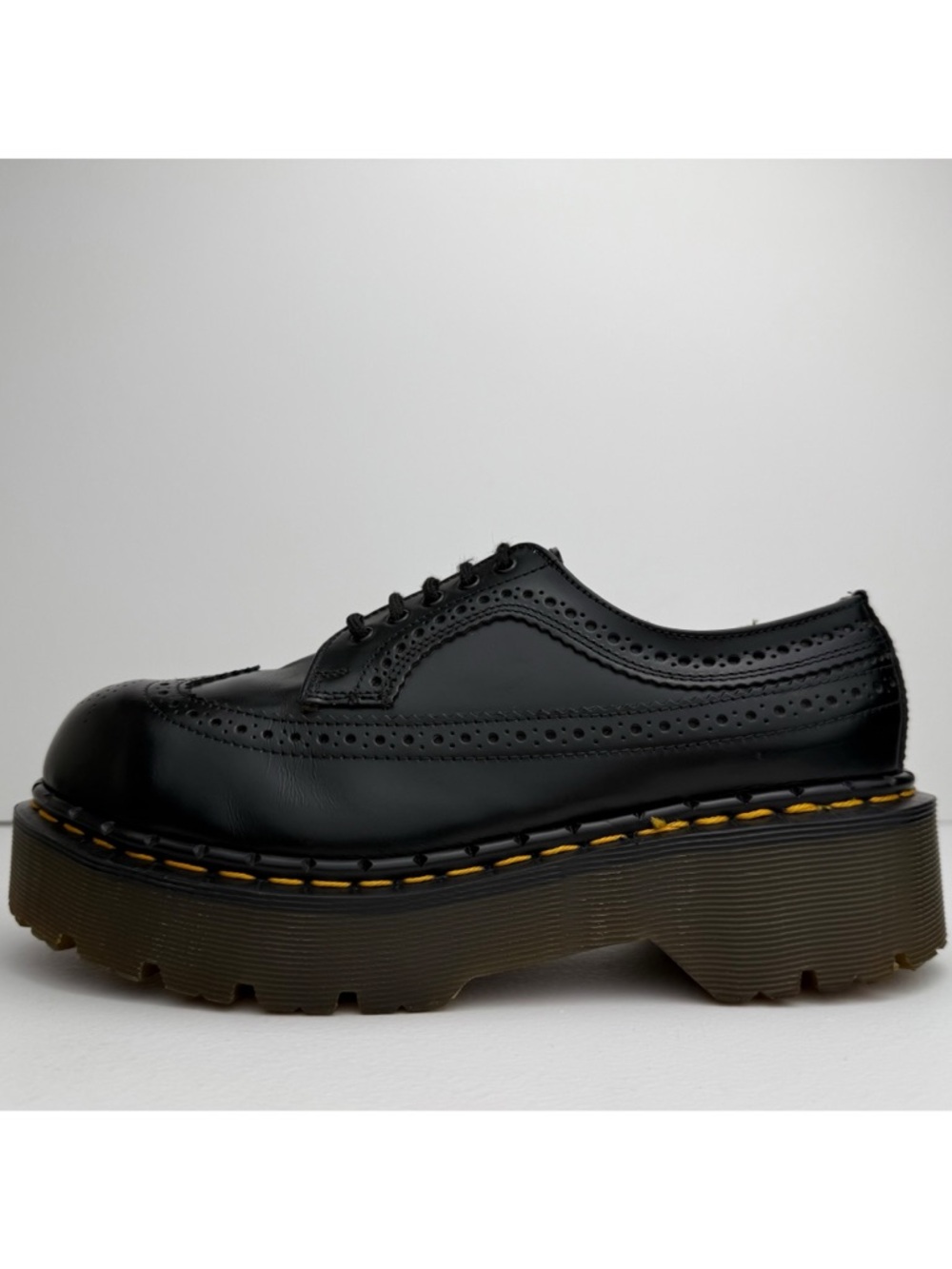 Vintage Dr. Martens England Black Wingtip Envy MIE Platform Steel Oxfords UK 6 - Picture 5 of 16